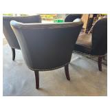 Set of 4 Curved Back Padded Club Chairs