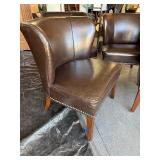 Set of 4 Curved Back Padded Club Chairs