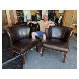 Set of 4 Curved Back Padded Club Chairs