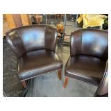 Set of 4 Curved Back Padded Club Chairs