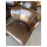 Set of 4 Curved Back Padded Club Chairs