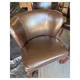 Set of 4 Curved Back Padded Club Chairs