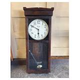 Large Antique New Haven Wall Clock w/Pendulum