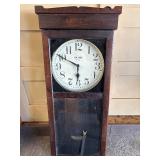 Large Antique New Haven Wall Clock w/Pendulum