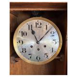 Very Nice Antique German Oak Wall Clock w/Pendulum & Key