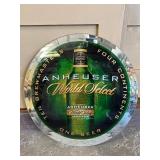 Anheuser-Busch World Select Round Beer Mirror Sign