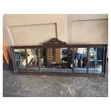 Ornate Antique 5 Panel Buffet Mirror