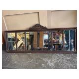 Ornate Antique 5 Panel Buffet Mirror