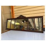 Ornate Antique 5 Panel Buffet Mirror