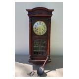 Excellent Quality Vintage German Wall Clock w/Pendulum & Key