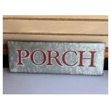 Galvanized Metal PORCH Decor Sign
