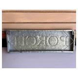 Galvanized Metal PORCH Decor Sign