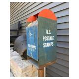 Vintage Postage Stamp Machine w/Stand