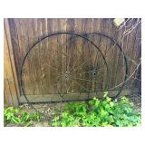 Matching Pair of Antique Iron Wagon Wheels - 53"