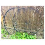 Matching Pair of Antique Iron Wagon Wheels - 53"