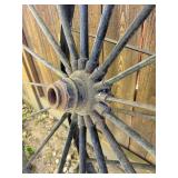 Matching Pair of Antique Iron Wagon Wheels - 53"