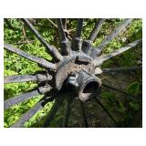 Matching Pair of Antique Iron Wagon Wheels - 53"