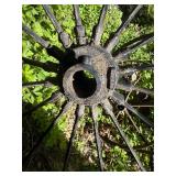 Matching Pair of Antique Iron Wagon Wheels - 53"