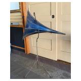 Excellent Antique Blue Metal Gramophone Horn by TT Company