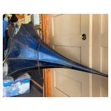 Excellent Antique Blue Metal Gramophone Horn by TT Company