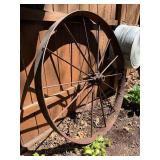 Antique Iron Wagon Wheel - 46"