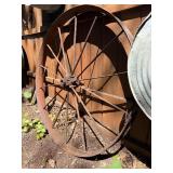 Antique Iron Wagon Wheel - 46"
