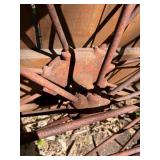 Matching Pair of Antique Iron Studded Wagon Wheels - 40"