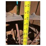 Matching Pair of Antique Iron Studded Wagon Wheels - 40"