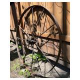 Antique Iron Wagon Wheel - 44"