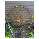 Antique Iron Wagon Wheel - Yellow - 53"