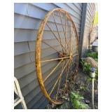 Antique Iron Wagon Wheel - Yellow - 53"