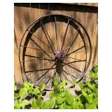 Antique Iron Wagon Wheel - 56"