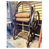 Fantastic HUGE Antique Industrial Wood & Cast Iron Mangle