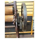 Fantastic HUGE Antique Industrial Wood & Cast Iron Mangle