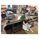 Heavy Duty Industrial Working DELTA Model RT-31 Table Saw w/ RIDGID Heavy Duty 12" Compound Miter Saw