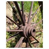 Matching Pair of Antique Iron Wagon Wheels - 43"