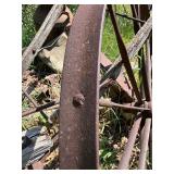 Matching Pair of Antique Iron Wagon Wheels - 43"