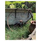 Matching Pair of Antique Iron Wagon Wheels - 43"