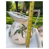 Great Looking Signed KING Art Deco Pitcher & Basin Set w/Bird Design