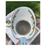 Great Looking Signed KING Art Deco Pitcher & Basin Set w/Bird Design