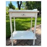 Cute Vintage White Wooden Nightstand w/Drawer