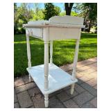 Cute Vintage White Wooden Nightstand w/Drawer