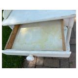 Cute Vintage White Wooden Nightstand w/Drawer