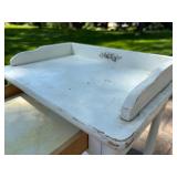 Cute Vintage White Wooden Nightstand w/Drawer