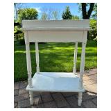 Cute Vintage White Wooden Nightstand w/Drawer