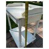 Cute Vintage White Wooden Nightstand w/Drawer