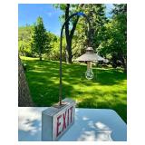 Very Cool Vintage Lighted EXIT Sign w/Industrial Lamp attachment