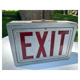Very Cool Vintage Lighted EXIT Sign w/Industrial Lamp attachment