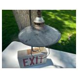 Very Cool Vintage Lighted EXIT Sign w/Industrial Lamp attachment