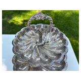 Vintage Silver Plated 2-Tier Scalloped Edge Serving Tray